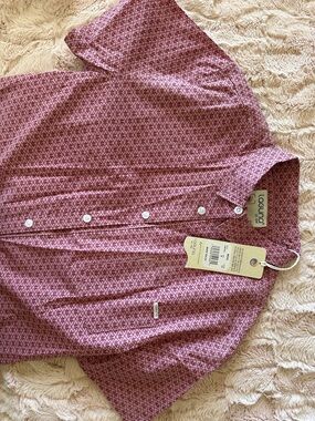 Laguna B Pink Patterned Casual Button-Down Shirt
